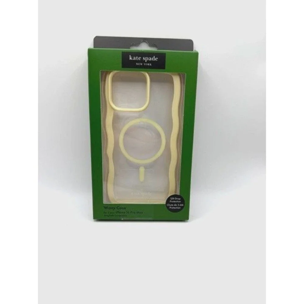 NEW Kate Spade Wavy MagSafe Case Apple iPhone 16 Pro Max Yellow 12ft Drop